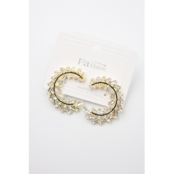 Zirkon Taşlı Küpe - Altın