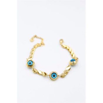 Arpa Zincirli Nazar Bileklik - Altın