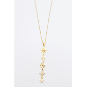 Güneş Yıldız Kolye - Altın