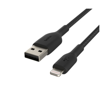 Belkin CAA002 Örgülü Apple Lightning Hızlı Şarj ve Data Kablosu 2m - Siyah