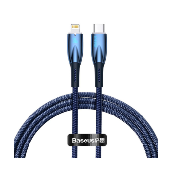 Baseus Glimmer Serisi Type-Cden Lightninge 20W 1M Kablo-Mavi