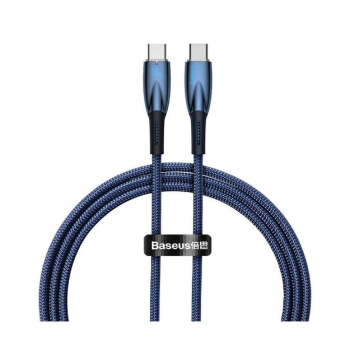 Baseus Glimmer Series 100W 1Mt PD Type-C Şarj Kablosu - Mavi