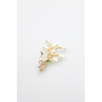 Kardelen Broş - Altın