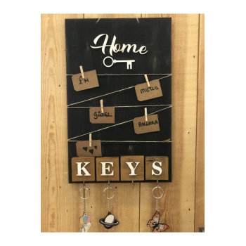 Dekoratif Home Keys Ahşap Resimlik ve Notluk