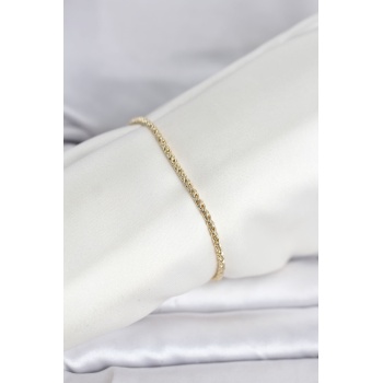 CM 14K Gold Renk Burgulu Zincir Model Kadın Bileklik - Lisinya