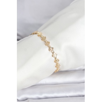 CM 14K Gold Renk Yonca Model Kadın Bileklik - Lisinya