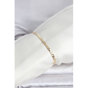CM 14K Gold Renk Zincirli Model Kadın Bileklik - Lisinya