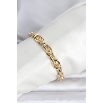 CM 14K Gold Renk Kalın Burgu Zincirli Model Kadın Bileklik - Lisinya