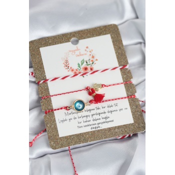 Marteniçka Bileklik 3lü Püsküllü ve Nazarlı Model - Lisinya