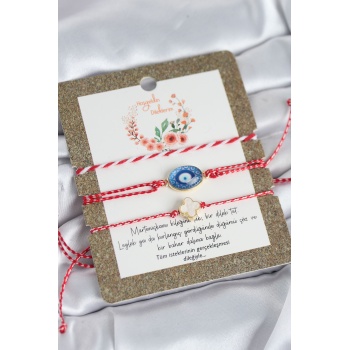 Marteniçka Bileklik 3lü Yonca ve Nazarlı Model - Lisinya