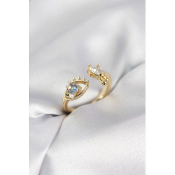 Gözyaşı Model Gold Renk Zirkon Taşlı Kadın Yüzük - Lisinya