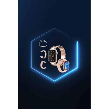 Yeni Nesil Pembe Dokunmatik Ekran Akıllı Saat ve Oyuncu Kulaklığı Kablosuz Bluetooth Kulaklık - Lisinya