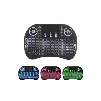 Işıklı Kablosuz Mini Klavye ve Dokunmatik Mouse Seti Türkçe Kablosuz - Lisinya