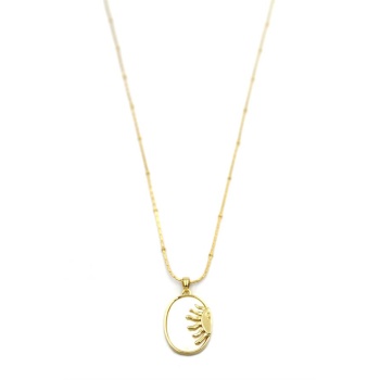 Sedef Güneş Kolye - Altın