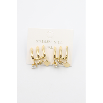 Taş Sallantılı Küpe - Altın