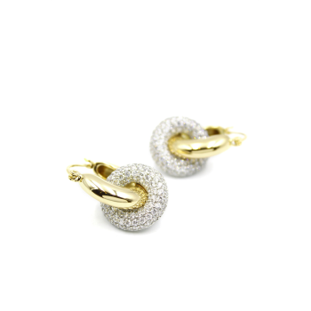 Taşlı Küpe - 14K Altın