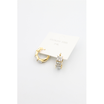 Taşlı Küpe - Altın