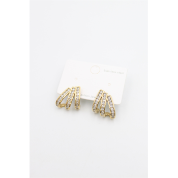 Taşlı Küpe - Altın