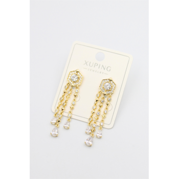 Taşlı Küpe - Altın