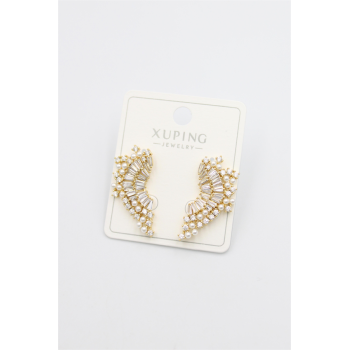 Taşlı Küpe - Altın