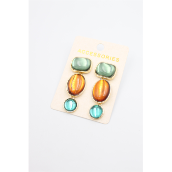 Taşlı Küpe - ÇOK RENKLİ