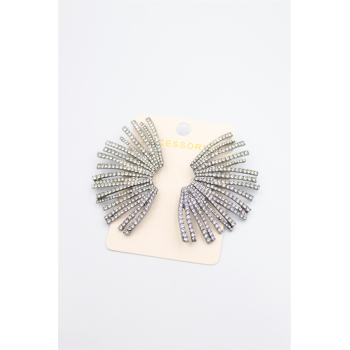 Taşlı Küpe - Siyah