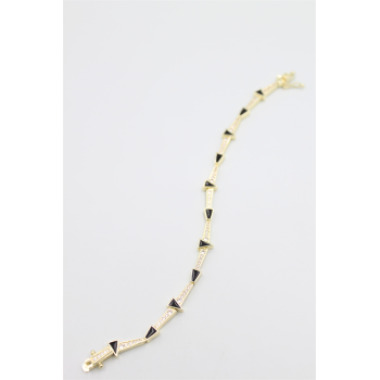 Taşlı Vip Bileklik - Altın