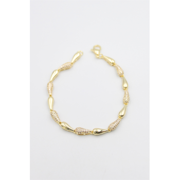 Taşlı Vip Bileklik - Altın