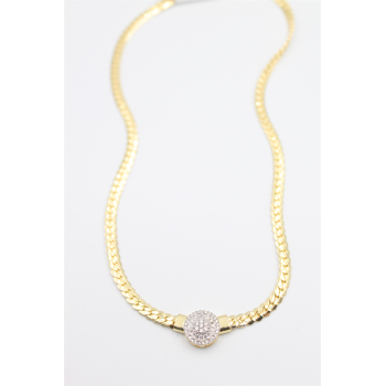 Taşlı Vip Kolye - Altın