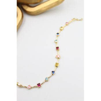 Taşlı Xuping Bileklik - Altın