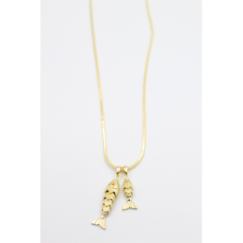 Vip Balık Kolye - Altın