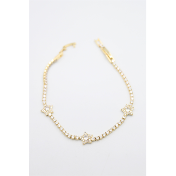 Yıldız Taşlı VİP Bileklik - Altın