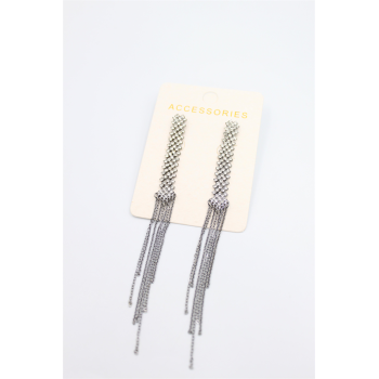 Zincir Sallantılı Küpe - Siyah