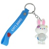 Figürlü ve Işıklı Silikon Anahtarlık - Tavşan - Mavi