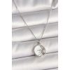 316L Çelik Gümüş Renk Zincir Beyaz Mineli Gün Batımı Model Kadın Kolye -
