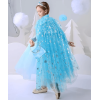 Karlar Ülkesi Elsa Frozen Mavi Pelerin – 80 Cm Kar Desenli Çocuk Pelerini ( Taç Hariç ) - Lisinya