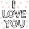I Love You Folyo Bn Gümüş Renk 35 CM