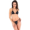 Deri Görünümlü Sütyen ve G-String Takım