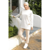 Yeni Stil Beyaz Arma Detaylı Tunik 10020 ( Lisinya )
