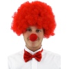 Kırmızı Renk Kıvırcık Afro Bonus Peruk Takma Saç ve Kırmızı B Seti