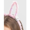 Led Işıklı Peluş Pofuduk Tavşan Kulak Tavşan Taç Pembe 17X23 cm