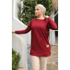 Yeni Stil Bordo Arma Detay Tunik 10020 ( Lisinya )
