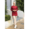 Yeni Stil Bordo Arma Detay Tunik 10020 ( Lisinya )