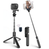 Fotoğraf Makinası Ve Telefon Takılabilen 2si 1 Arada 2.2m Uzayan Selfie Çubuğu Kumandalı Tripod ( Lisinya )
