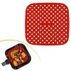 Renkli Isıya Dayanıklı Yıkanılabilir Silikon Fırın Ve Airfryer Kare Pişirme Matı 21,5 Cm ( Lisinya )