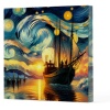 Van Gogh 2 Gemi - Çizgisiz Yan Boyamalı Defter