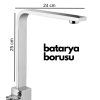 Krom Mutfak Evye Batarya İçin Köşeli Su Borusu Paslanmaz Ve Eca Uyumlu 25x25 ( Lisinya )
