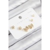 Pirinç Zirkon Taşlı Kelebek Model Gold Renk 925 Ayar Gümüş Çivi Kadın Küpe Set -