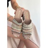 Tlay Kilim Desenli Dolgu Topuk Terlik - Lisinya