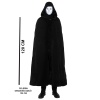 Siyah Kapüşonlu 120 cm Pelerin ve Beyaz Boyanabilir Tam Yüz Maske